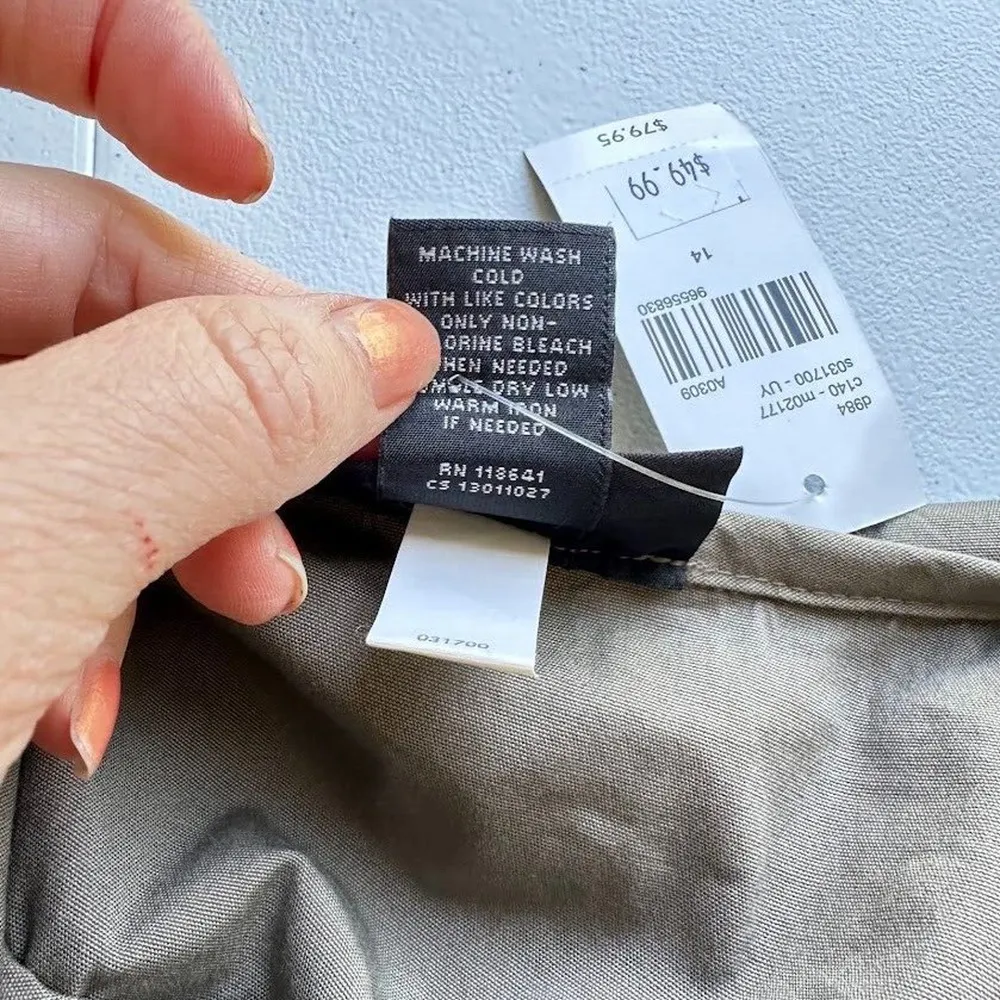 LANE BRYANT Canvas Windbreaker COAT JACKET Hooded Drawstring Full Zip Snap 14 - Image 8