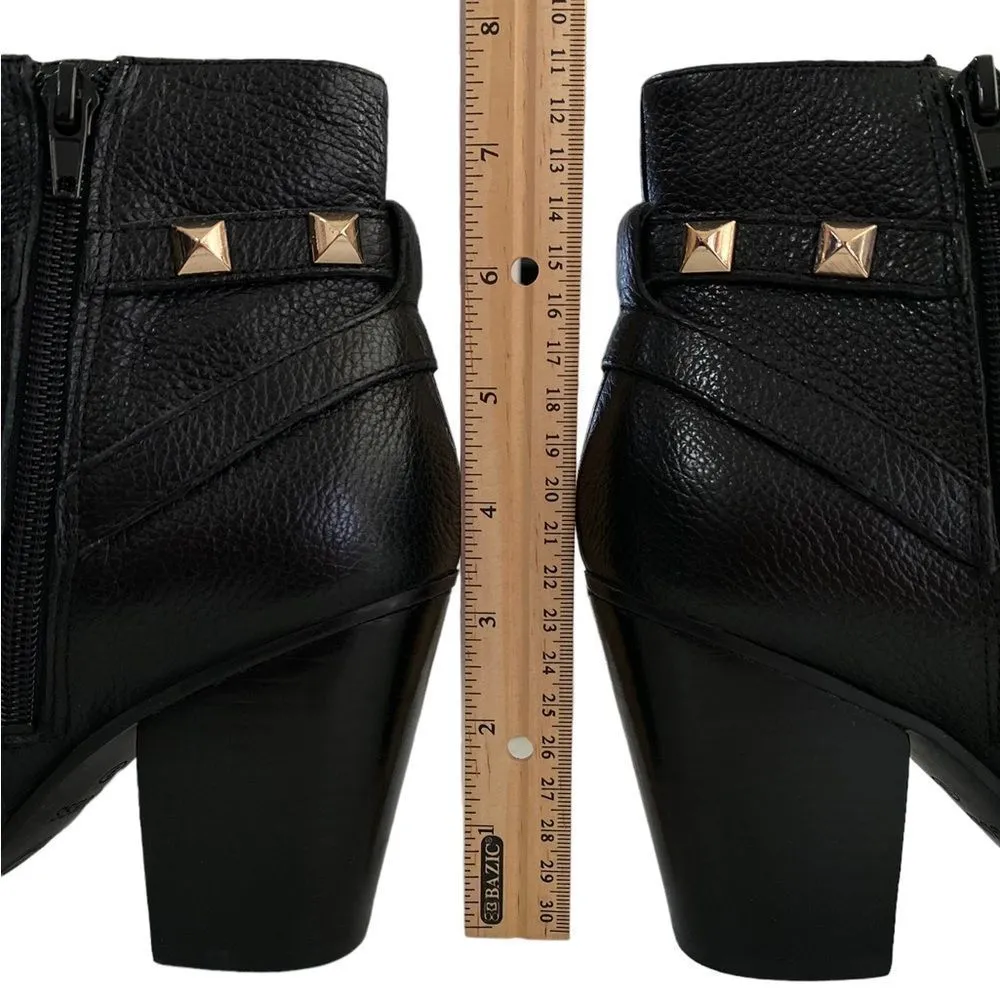 GUESS Fran Studded Black leather Ankle Boot Women’s Sz 9 Zip Up - Image 8