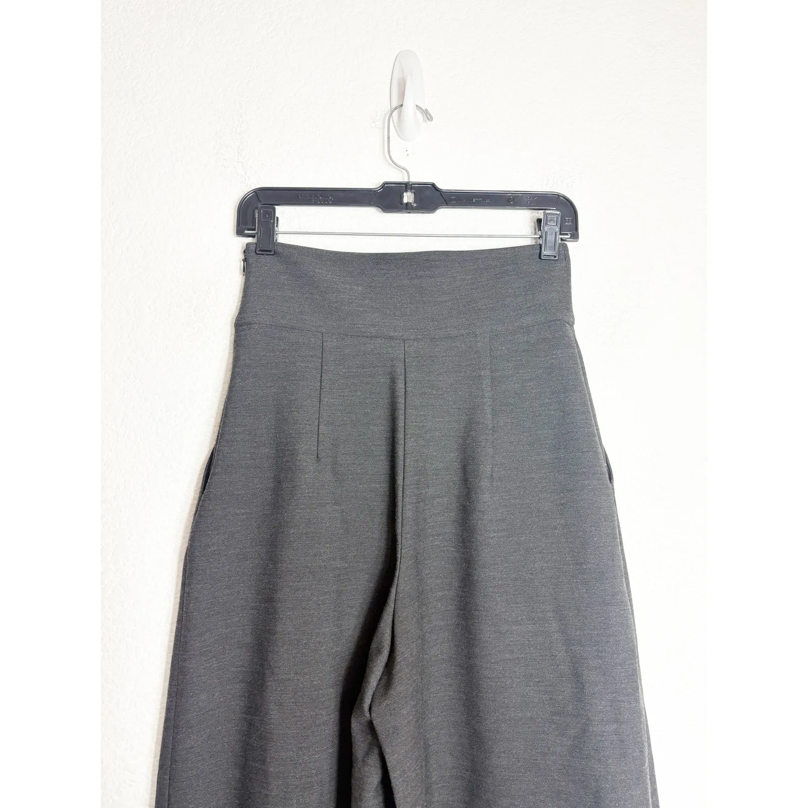 Milly Italian Cady Culotte Pants Size 2 Gray High Rise Minimalist Long Short - Image 11