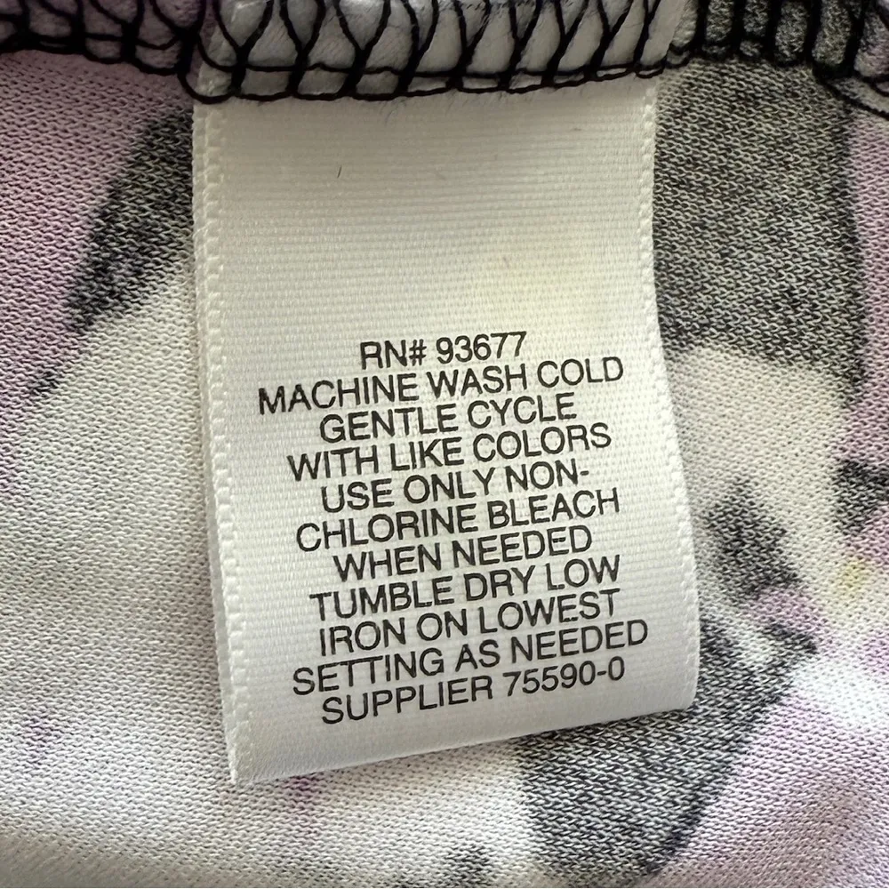 Abstract Purple Yellow Floral Print Tunic Top Popover Blouse Retro Artsy Modest - Image 10