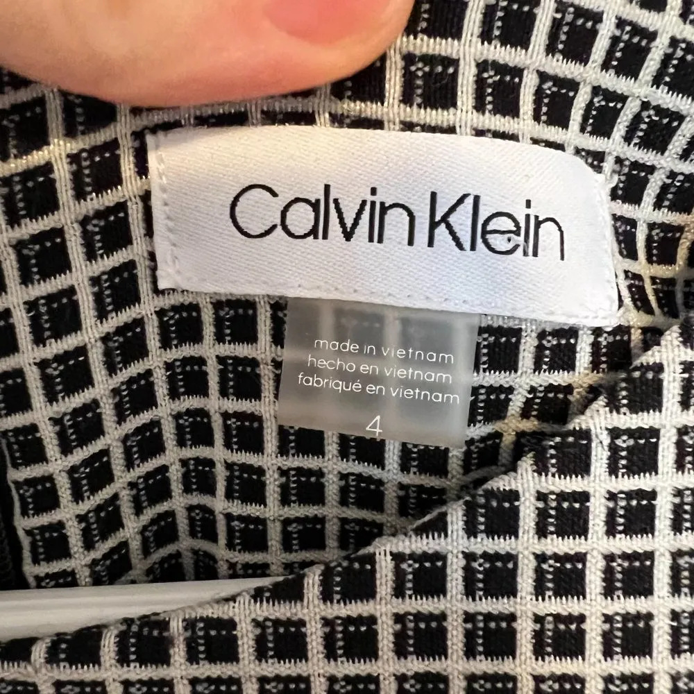 Calvin Klein Plaid Ruffle Hem Dress With Self Tie - Image 6