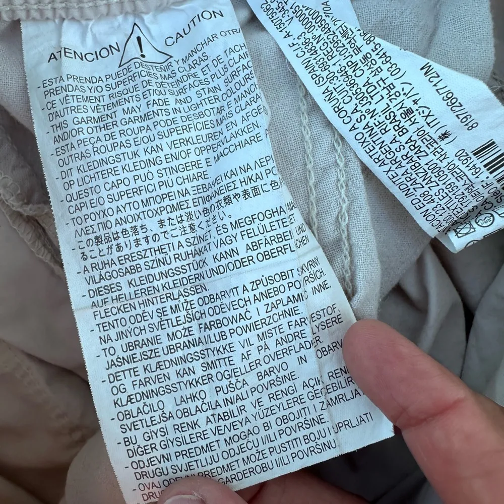 Zara Womens Beige Cargo Wide legs medium Pants - Image 4