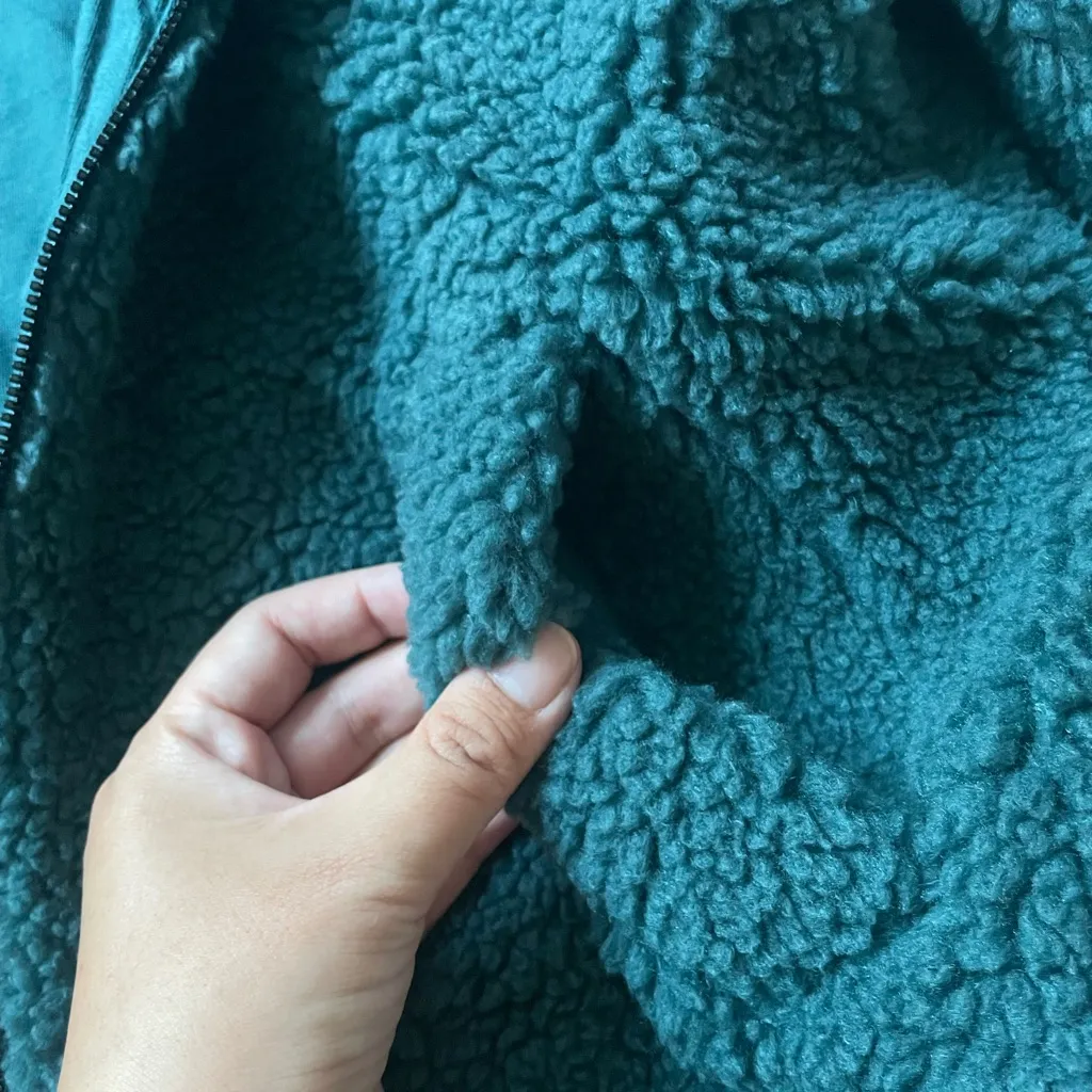 NWOT Lululemon Cinchable Teddy Fleece Jacket - Storm Teal - Image 10
