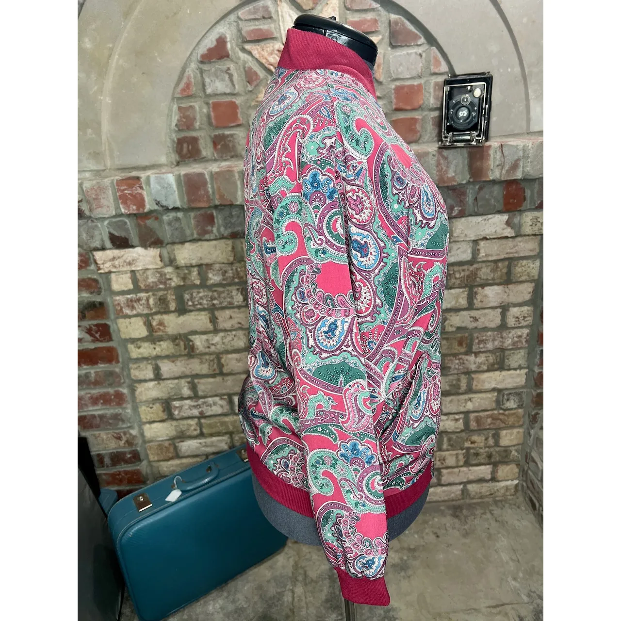 1980s's bomber Jacket floral bright - Image 9