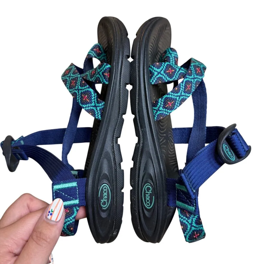 Chaco Womens Z/Volv 2 Toe Loop Sandals Mosaic Cobalt Blue Black Size 7 - Image 5