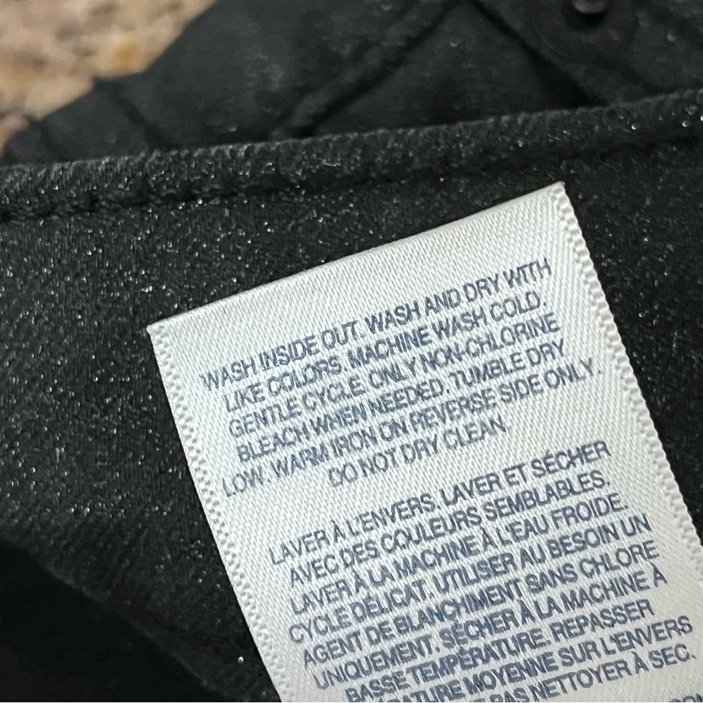 Old Navy Rockstar Y2K Black Glitter Low Rise Skinny Jeans Goth Grunge Moto Edgy - Image 6