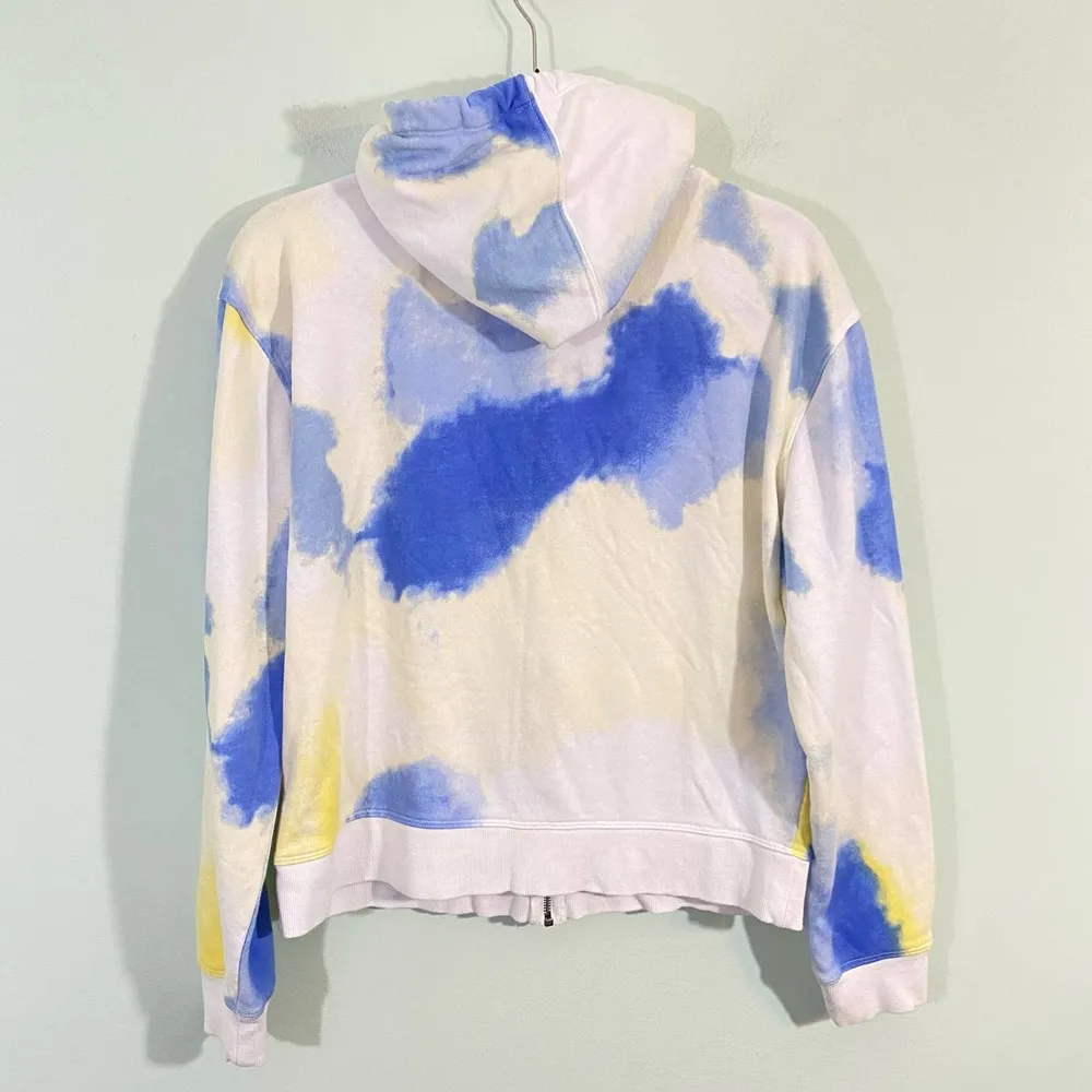 Champion Women's White Blue Yellow Tie Dyed Full Zip Hoodie Size L - Image 8