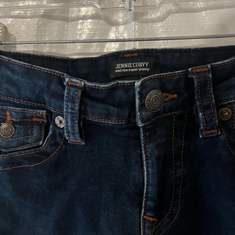 True Religion Blue Jennie Curvy Midrise Super Skinny Jeans Size 25 US - Image 3