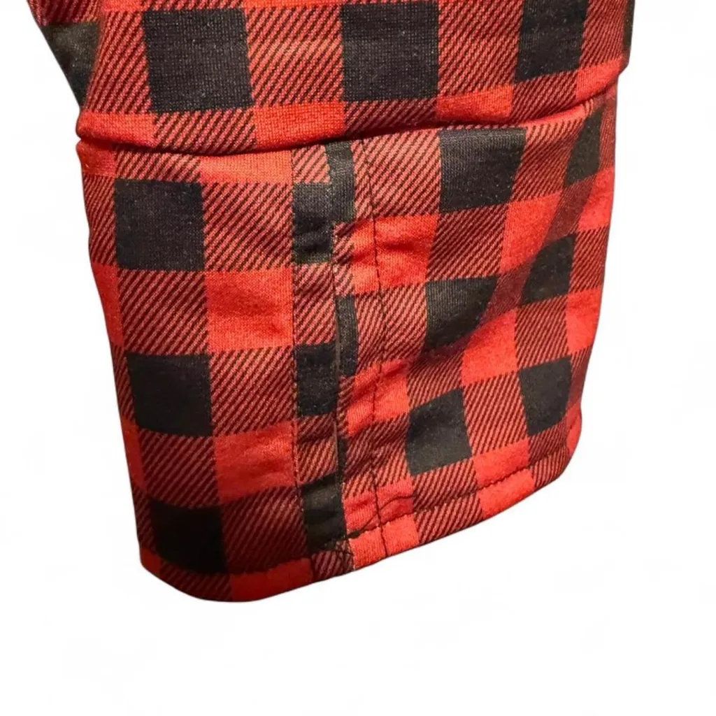 ALYC pet Carrier hoodie red and black plaid color size large - Image 4