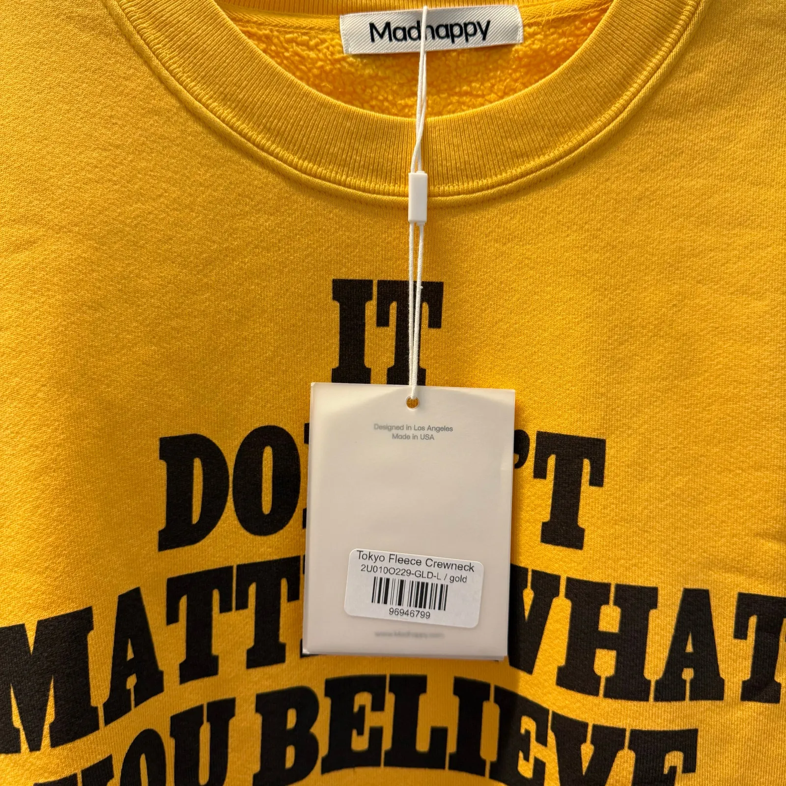 Madhappy Tokyo Exclusive Drop Black Yellow Crewneck Sweatshirt L NWT Sold Out - Image 6