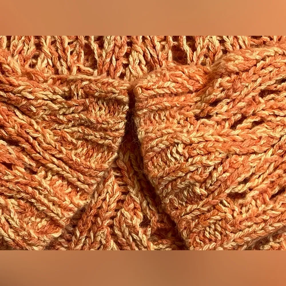 American Eagle coral crochet collared angora sweater - Image 5