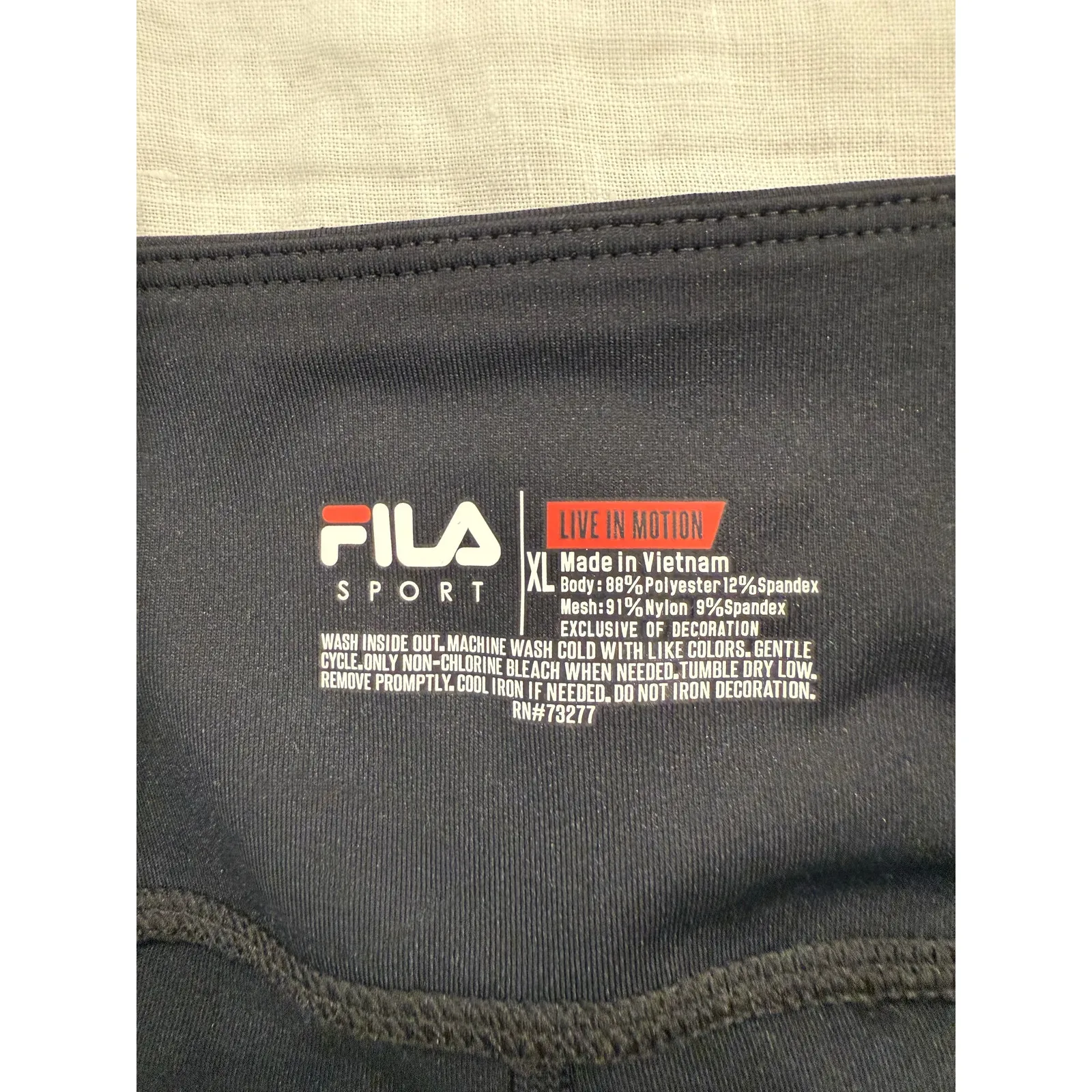 NWT Fila Sport Mid Rise Skinny Leg Leggings Live in Motion Black Women's Size XL - Image 7