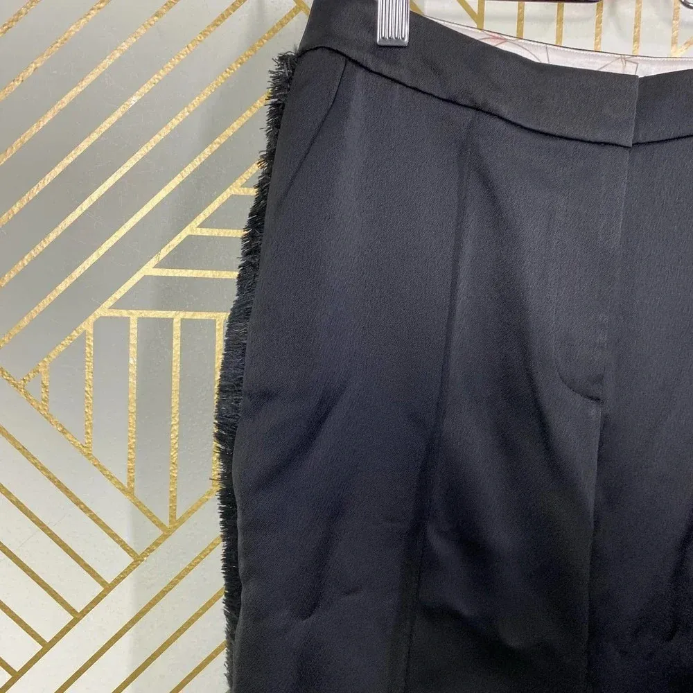 TED BAKER Winny Fringe Side Seam Trousers‎ in Black Size 1 / US XS - Image 7