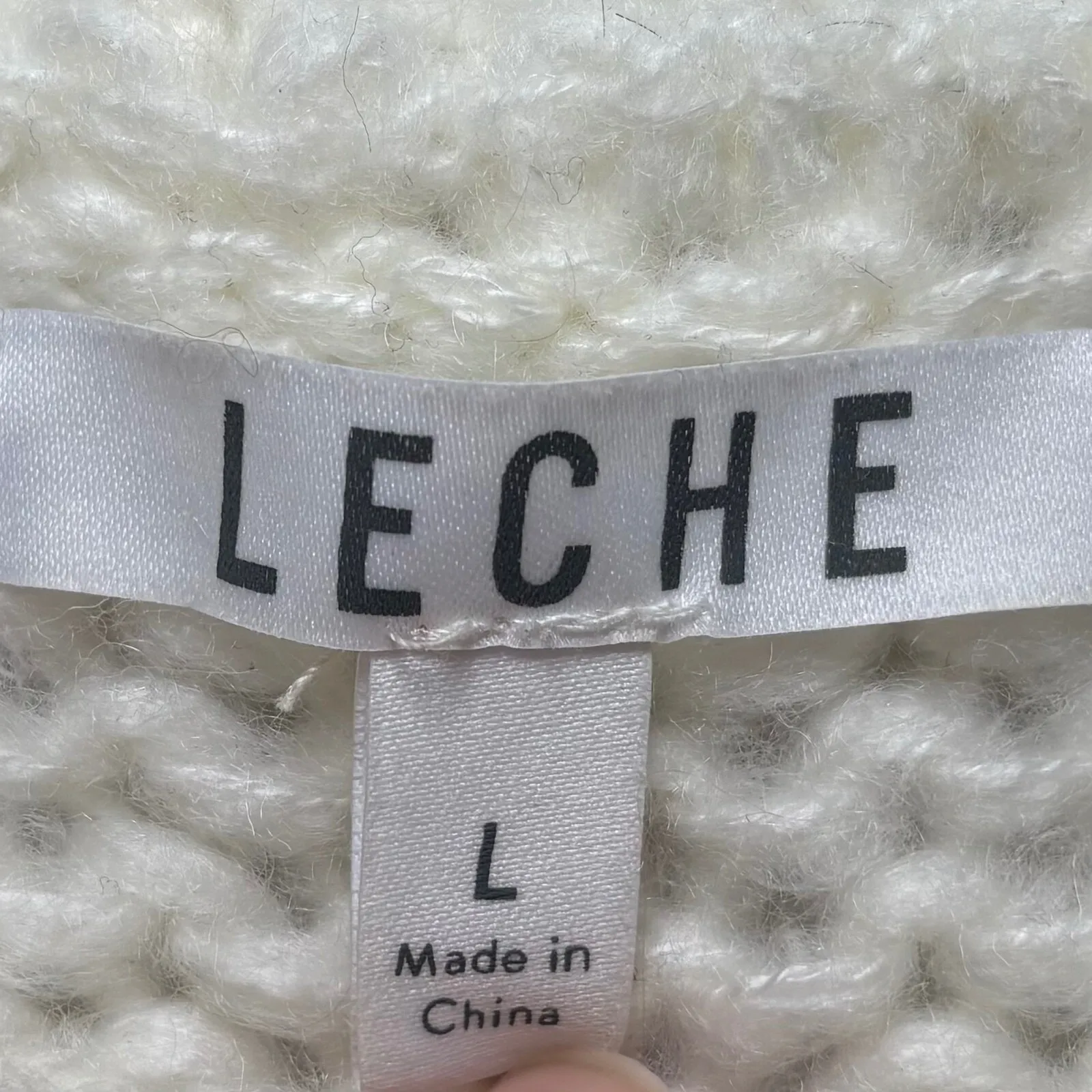 Leche Cream Gold‎ Striped Loose Knit Long Sleeve Sweater L Large Soft Preppy Tan - Image 5