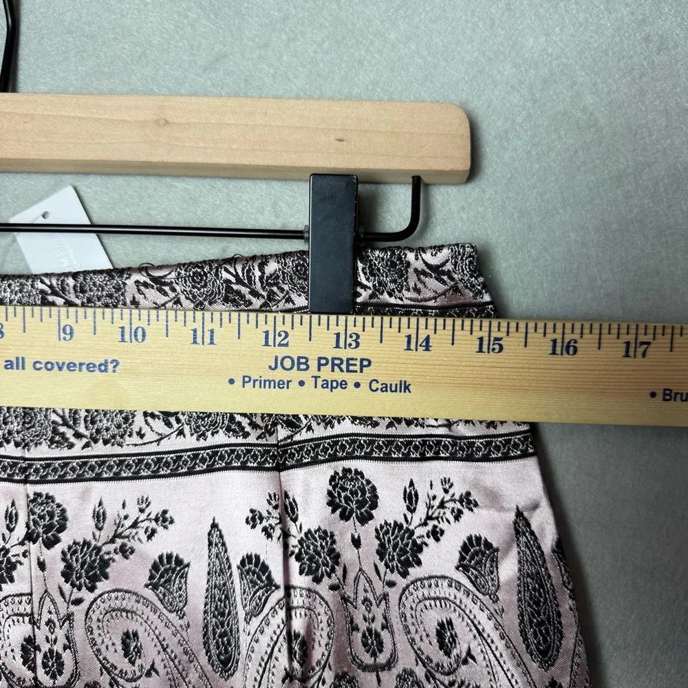 New York & Co Womens Pencil Skirt Metallic Pink/Black Stretch Lined Back Slit M Pink Size M - Image 11