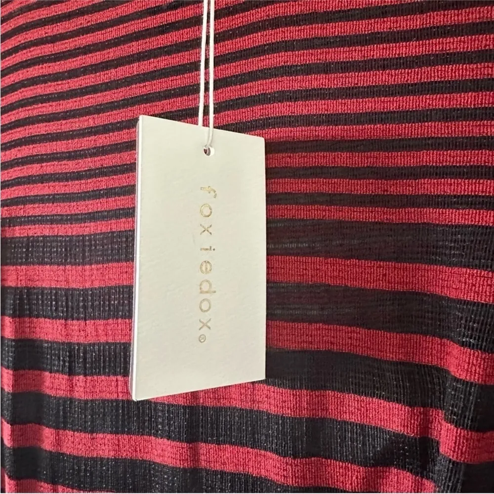 Foxiedox Red and Black Striped Midi Dress NEW - Image 7