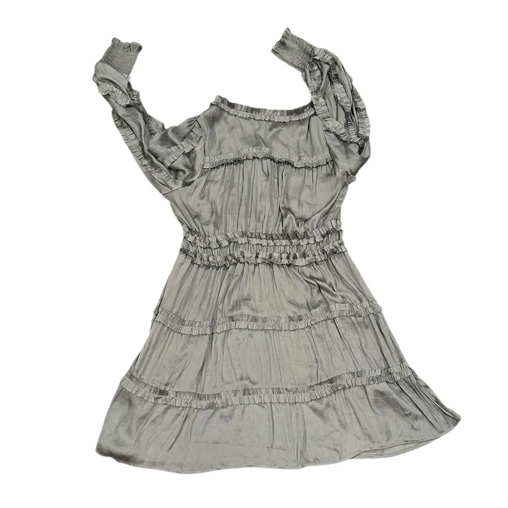 OPT TUCKERNUCK TIANNA TIERED RUFFLED LONG SLEEVE GRAY - Image 4