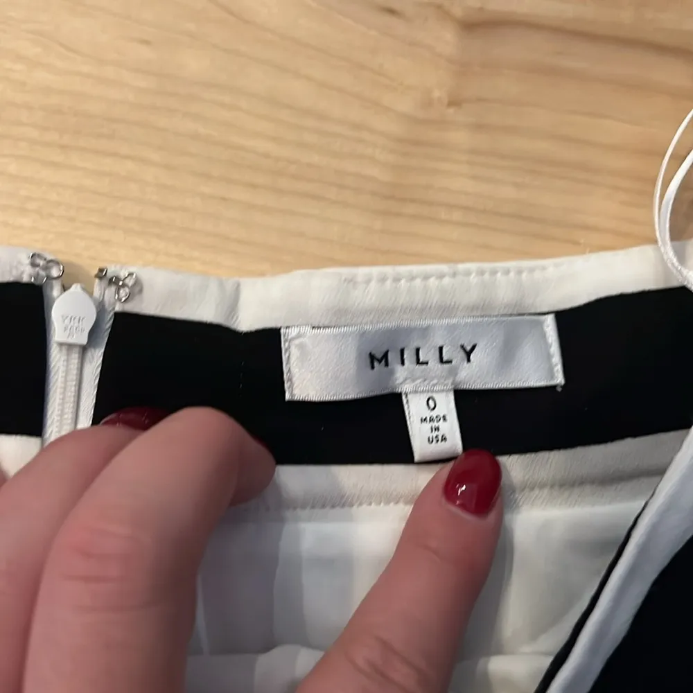 Milly Off the Shoulder Black & White Striped Top - Image 4