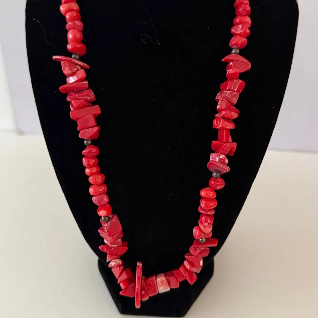Red Coral Necklace Magnetic Closure - Image 4
