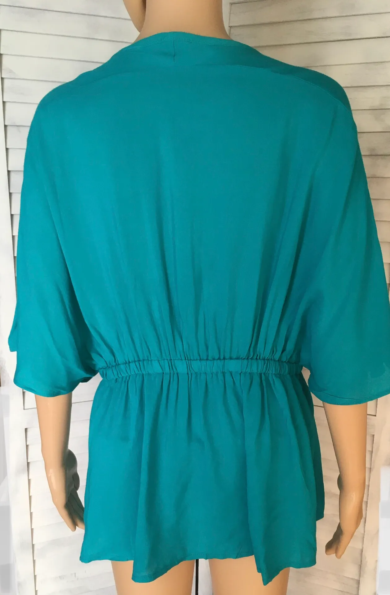 Bell Sleeve Blouse, Large Green - Image 3