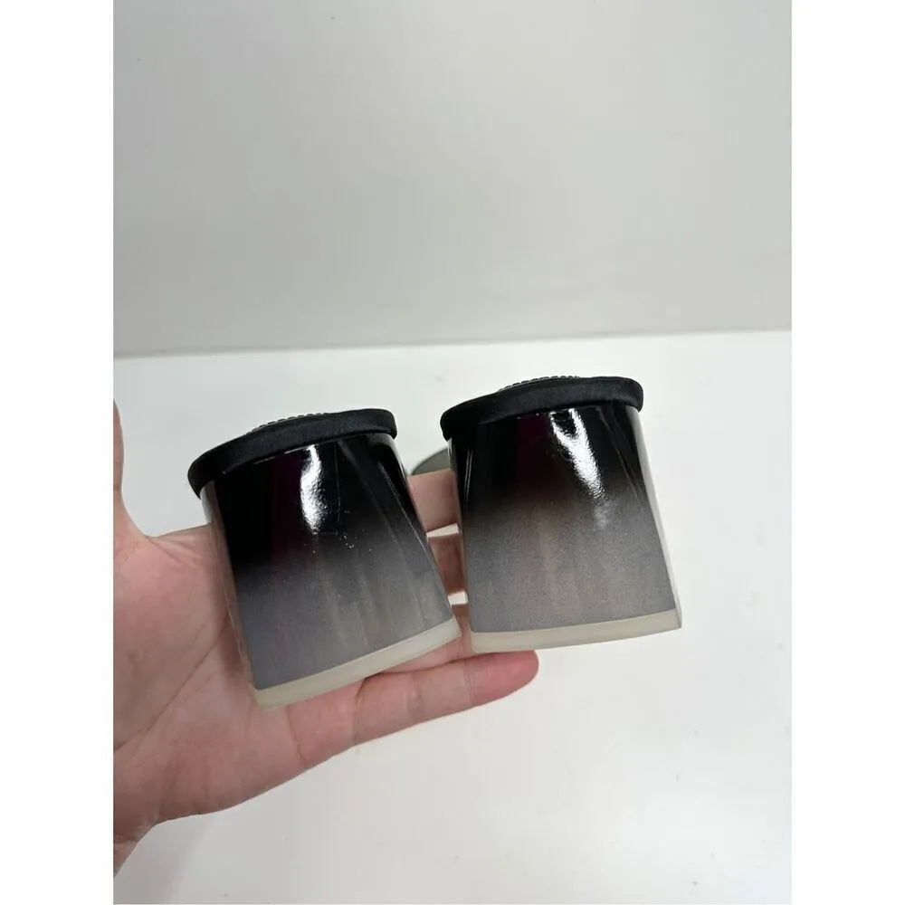 Good American Womens Sandal Size 9 Ombre Black Block Heel Square Toe Slides - Image 10