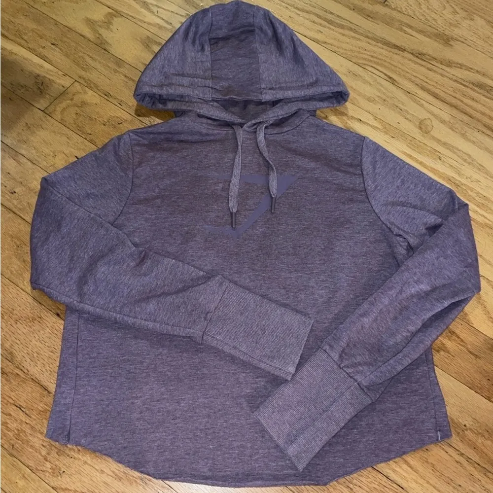 Gymshark Hoodie Women's XS Cropped Sweatshirt Cross Back Workout Gym Purple - Image 2