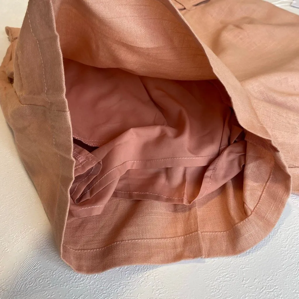 Bishop + Young Lotus Pink Paperbag Waist Belted Summer Shorts Size Large NWT - Image 10