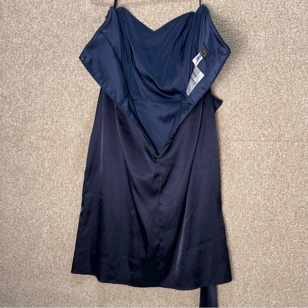 Imperfect Social Bridesmaids sample dress midnight blue sweetheart strapless 14 - Image 3