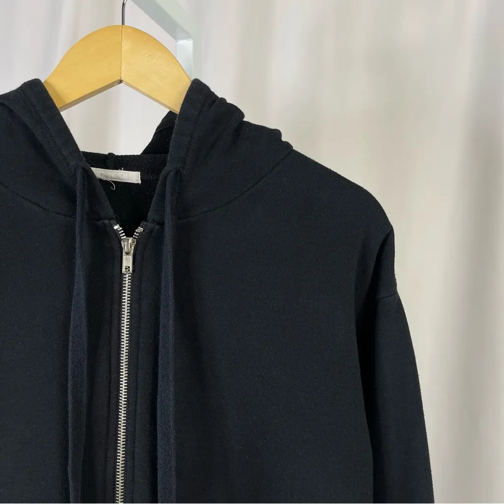 Full Tilt Medium Black Hooded Jacket Full Zip Solid Casual Cozy Comfy Pockets - Image 5