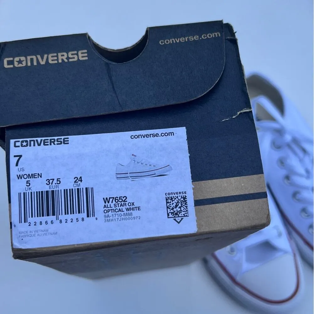 Converse Women’s Lace Up All Stars Optical White Sneakers Sz 7 - Image 10