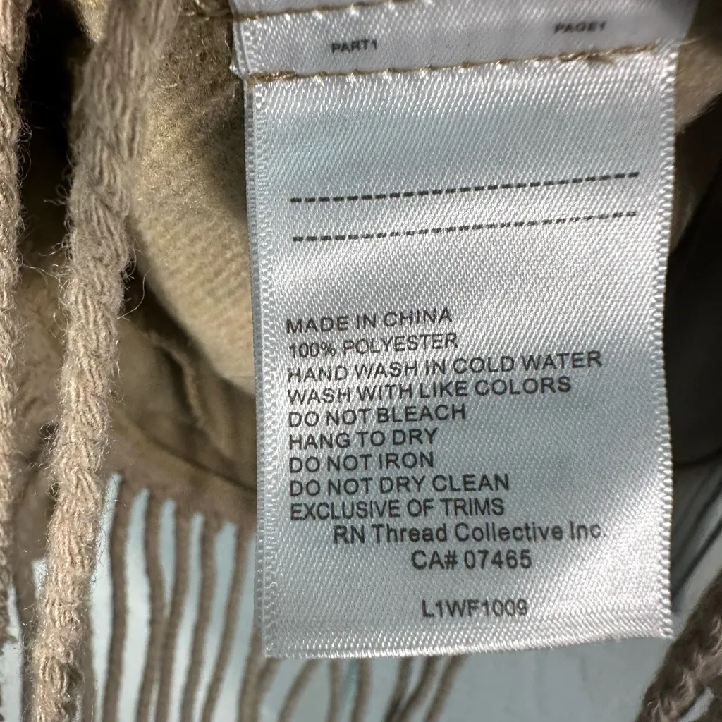 Laundry Tan Button Down Shaket with Fringe Size Small NWT - Image 8