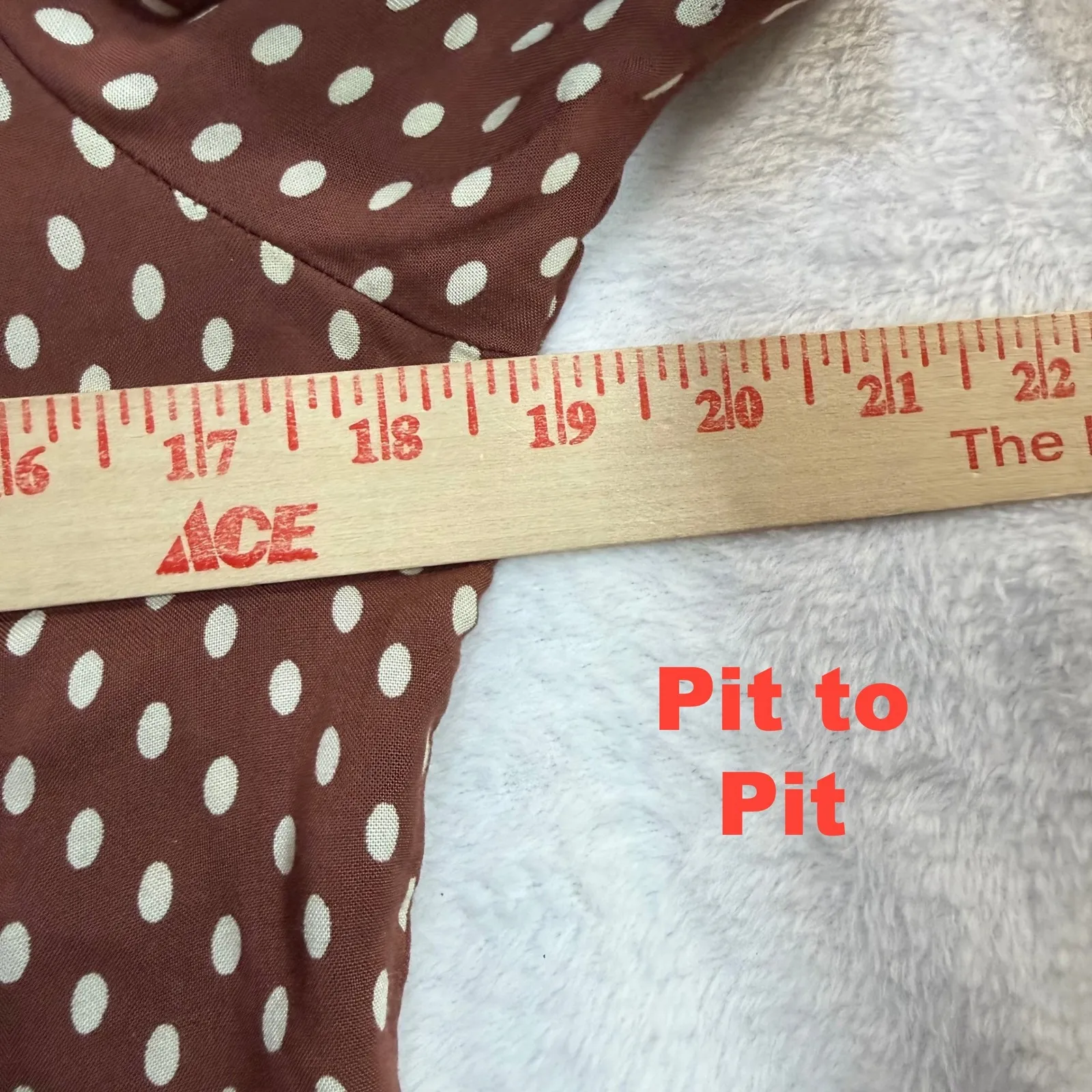 Vintage Jeffrey & Dara 10 Brown Polka Dot Midi Dress Classic Swing Bib Pleated - Image 8