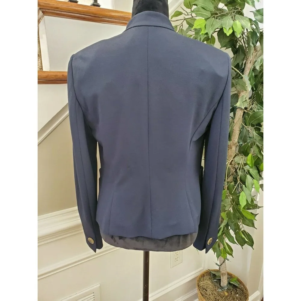 Emporio Armani Women's Solid Viscose One Button Single Breasted Blazer Size 46 - Image 8