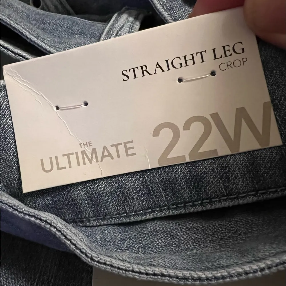 Soft Surroundings Ultimate Denim Belted Jeans Straight Leg Crop NWT Size 22W - Image 7