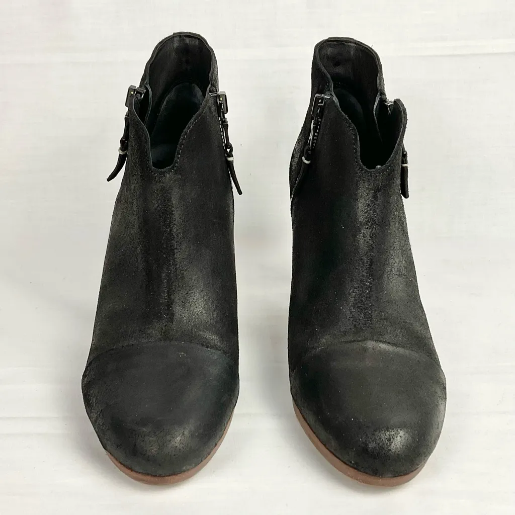 Rag & Bone Black Suede Leather Margot Boot Sz 39 Ankle Booties Distressed - Image 3