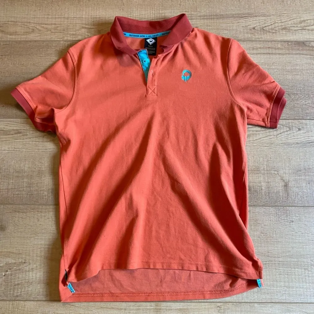 REI Cooperative x Outdoor Afro Size medium orange polo collared shirt - Image 7