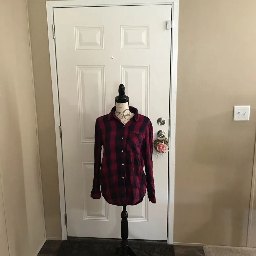 Aeropostale flannel shirt size S/P red/blue - Image 11