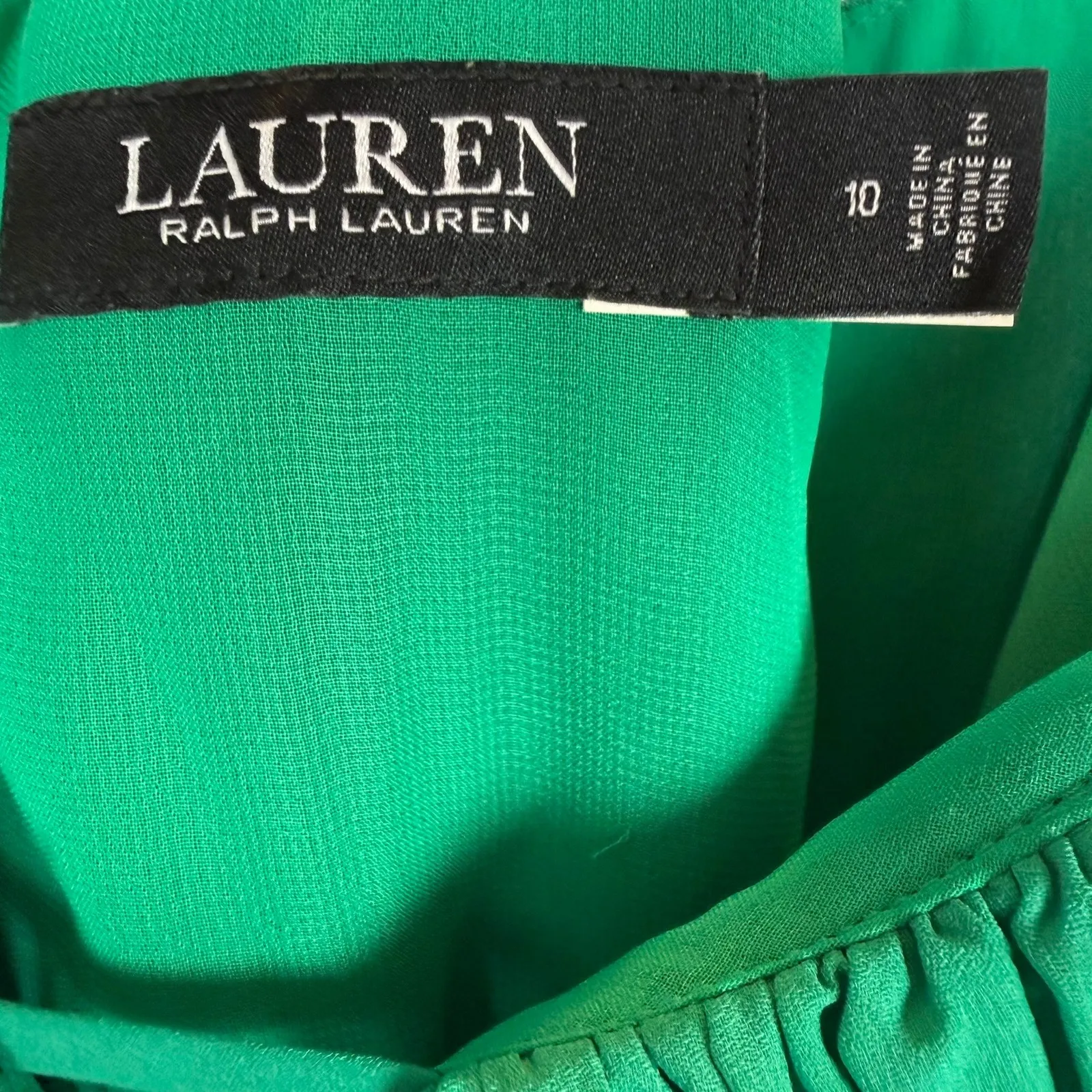 Lauren Ralph Lauren Old Money Emerald Green Strappy Midi Dress Classic Core - Image 4