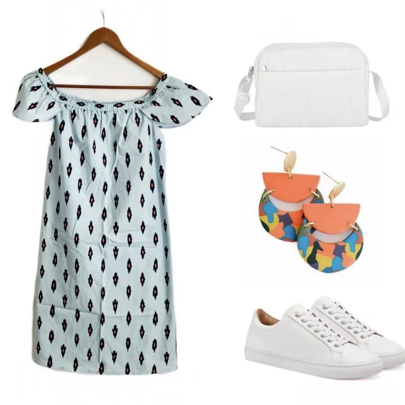 J. Crew Factory Ikat Off Shoulder Dress Size S - Image 5