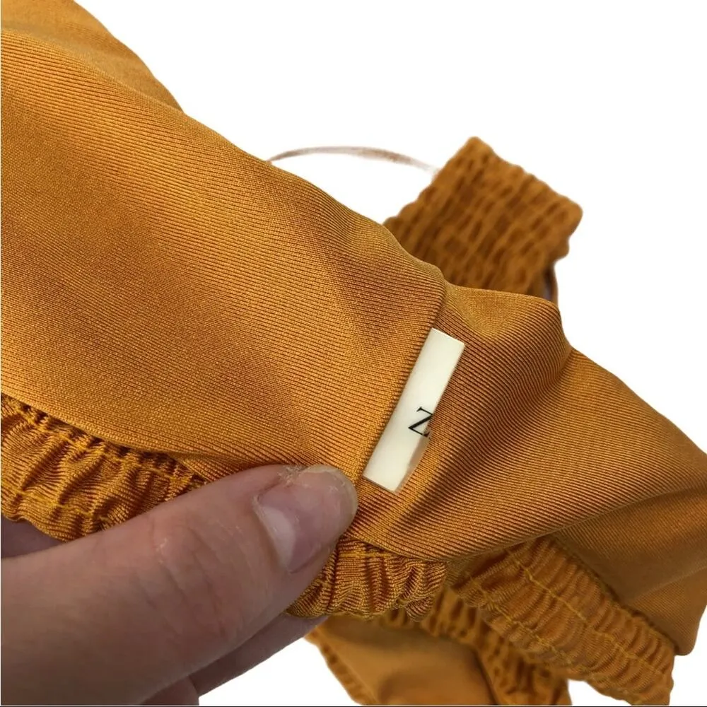 Zaful Smocked Burnt Orange Bikini Top And Bottoms Bathing Suit Set Size Small - Image 13