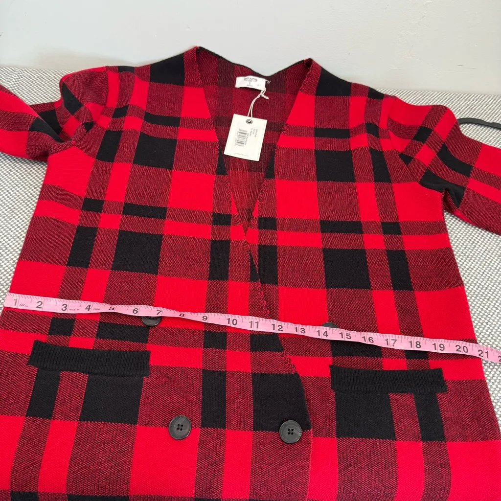 UNTUCKit Red and Black Plaid Women's Jacket size S/M - Image 10