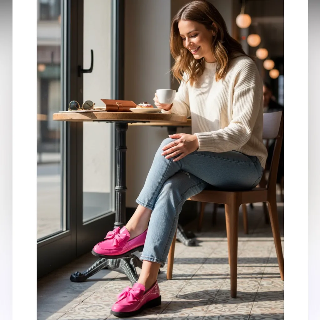 Italian Shoemakers Pink Loafers - Image 2