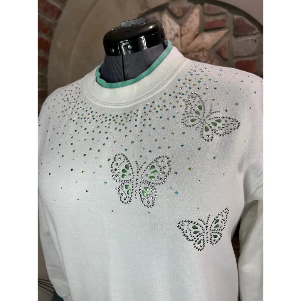 Democracy Active duty chambray denim lace sweatshirt White Size M - Image 3