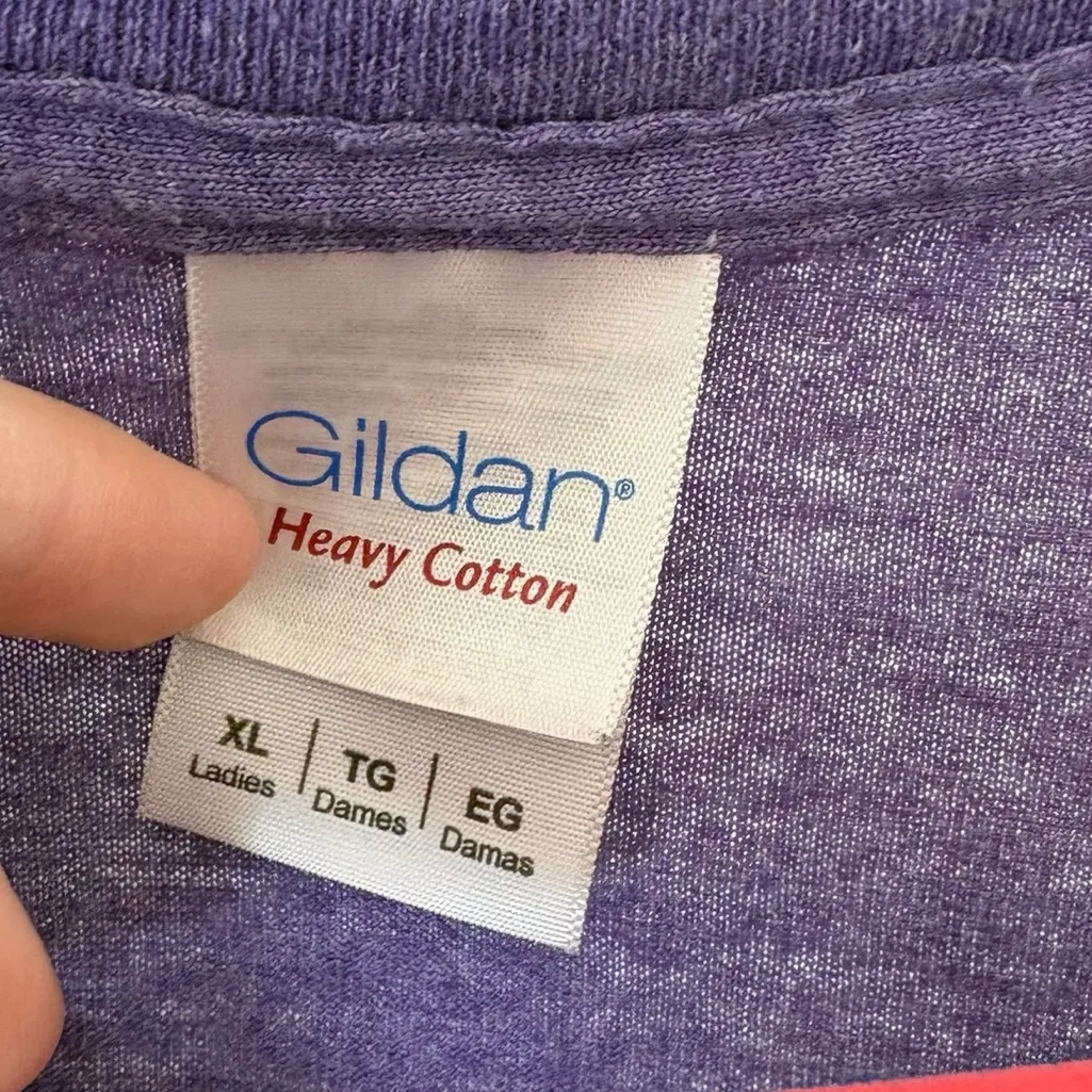 Gildan Purple Disney Originals Heavy Cotton T-Shirt - Image 2