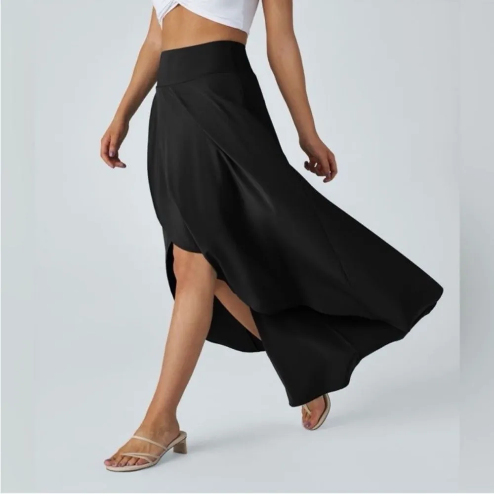 NEW Halara Breezeful High Waisted High Low Ruffle 2-in-1 Flowy Maxi Skirt Large - Image 7