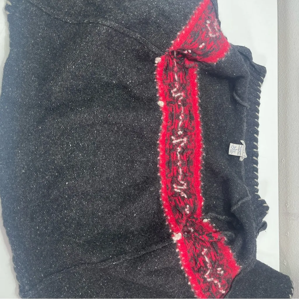 Vintage Eagle's Eye Cardigan Zip Sweater Nordic Fair Isle Wool Silk Shrunken XS Gray Size undefined - Image 8