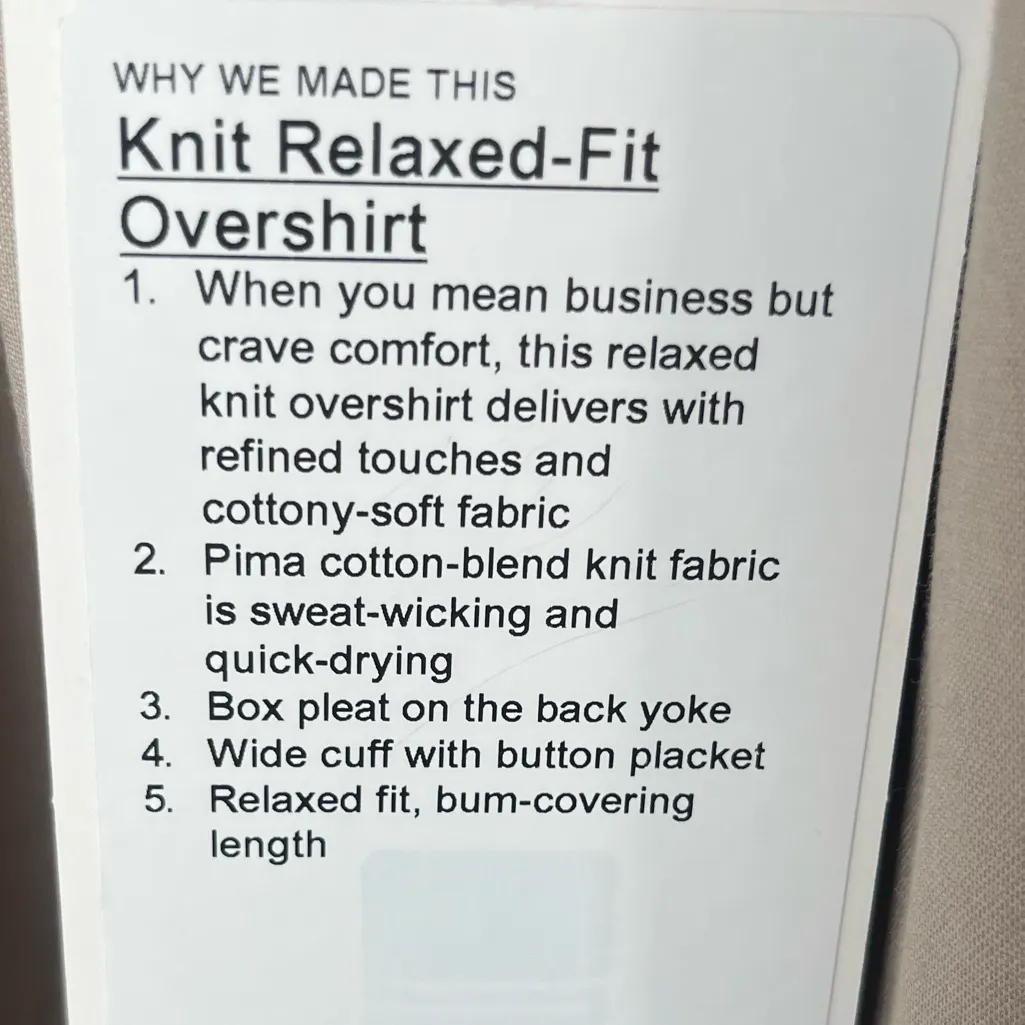 NEW Lululemon Knit Relaxed-Fit button down shirt tan large - Image 12