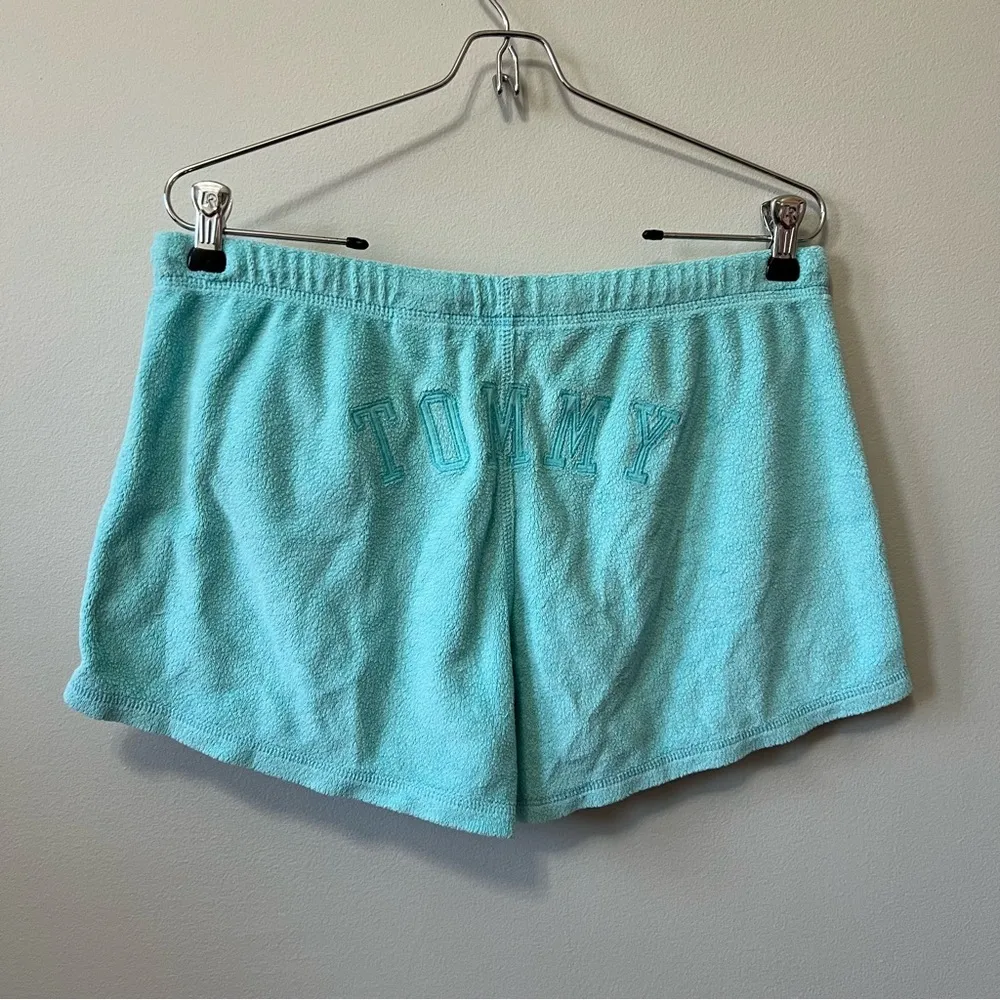 Tommy Hilfiger Vintage Y2K Blue Terrycloth Spellout Shorts Size M - Image 3