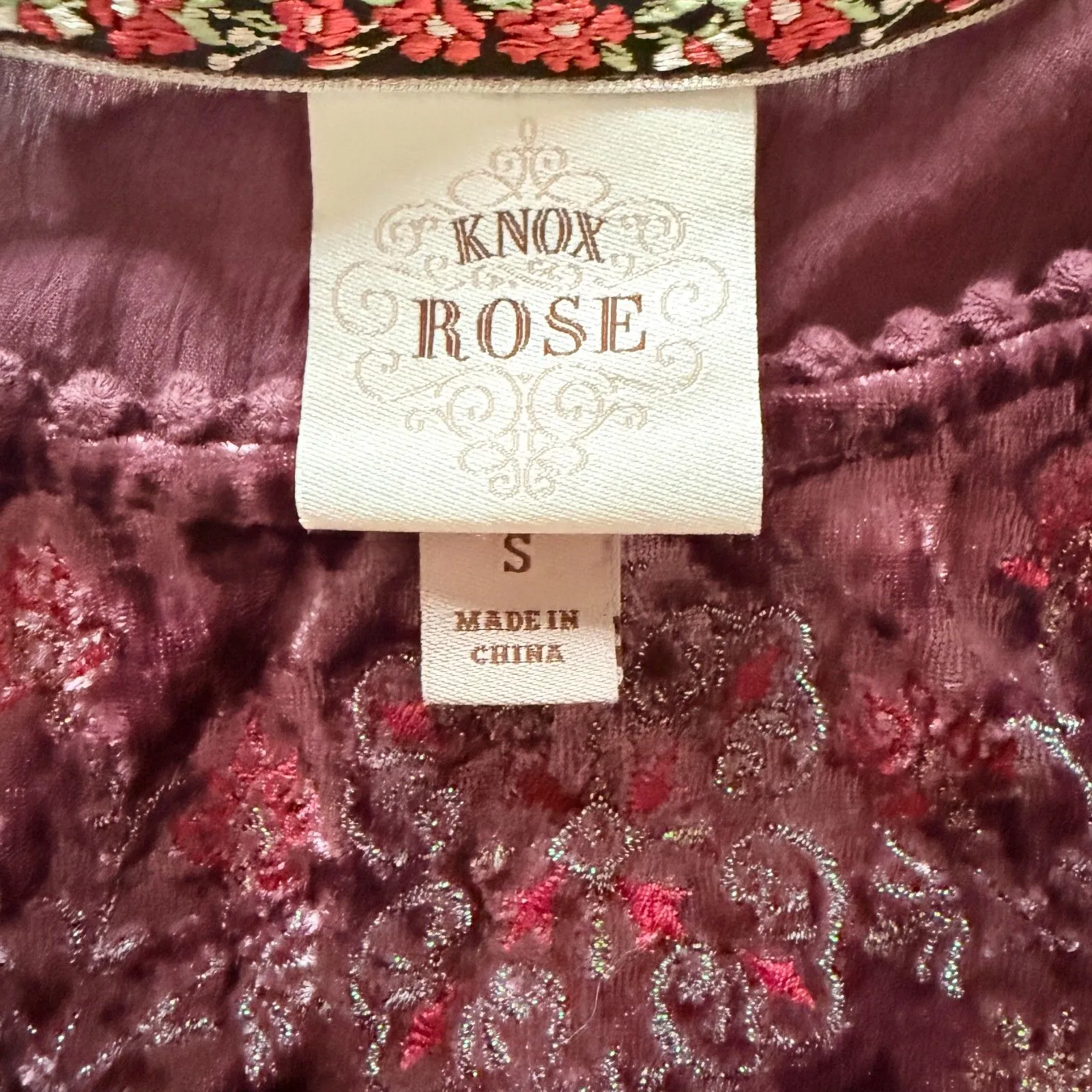 Knox Rose Velvet Lace Sleeveless Flowy Babydoll Y2K Style Boho Top Sz S - Image 5