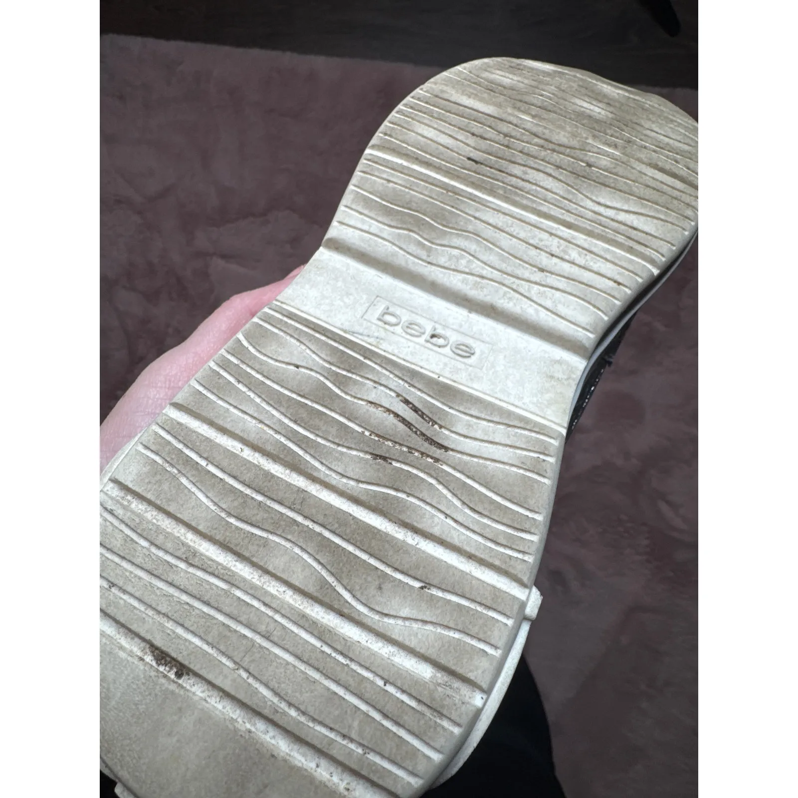 Bebe Lealea Women’s Sneakers Size 8.5 White Silver Fashion Shoes Lace Up - Image 4